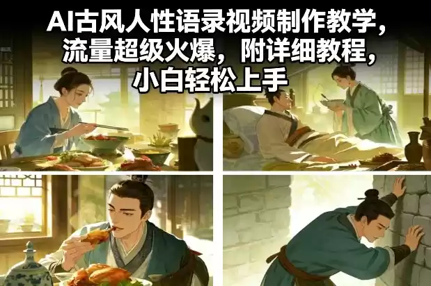 AI古风人性语录视频制作教学，流量超级火爆，附详细教程，小白轻松上手-鑫梵淘