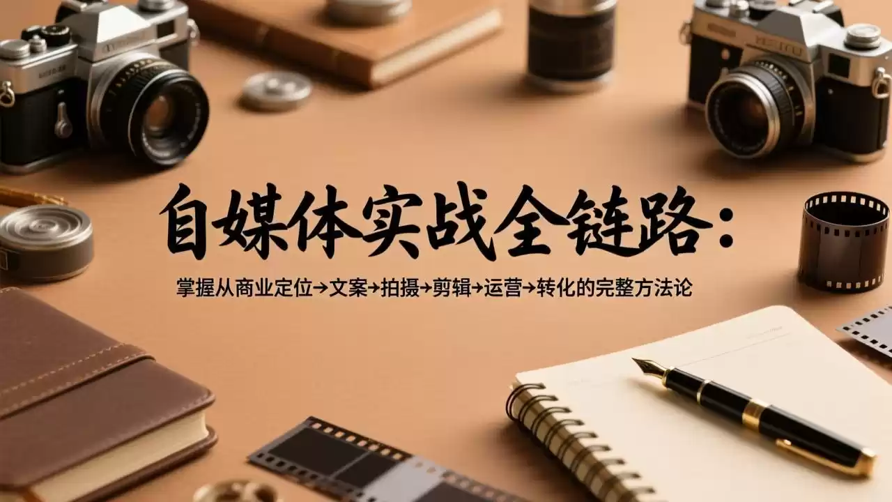 自媒体实战全链路：掌握从商业定位→文案→拍摄→剪辑→运营→转化的完整方法论-鑫梵淘