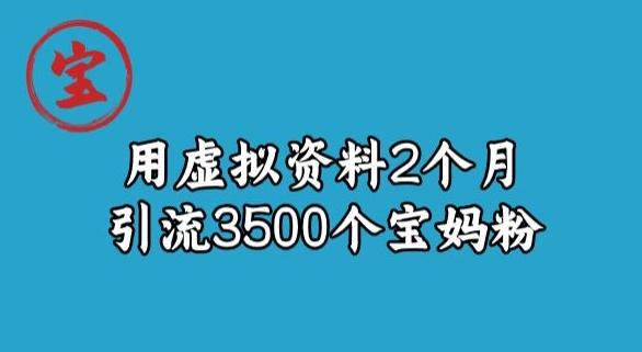 宝哥虚拟资料项目，2个月引流3500个宝妈粉-鑫梵淘