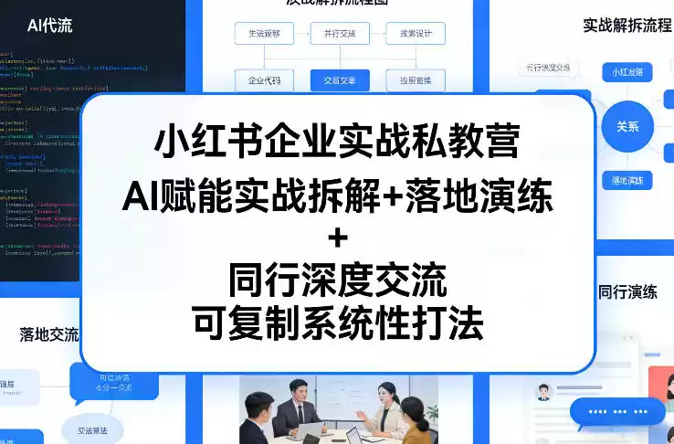 小红书企业实战私教营，AI赋能实战拆解+落地演练+同行深度交流，可复制系统性打法-鑫梵淘