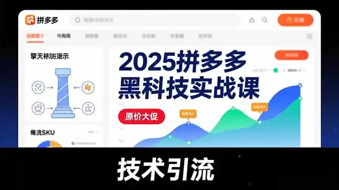 2025拼多多黑科技实战课，擎天柱玩法、爆流SKU、原价大促，技术引流，单店日销轻松破千单-鑫梵淘