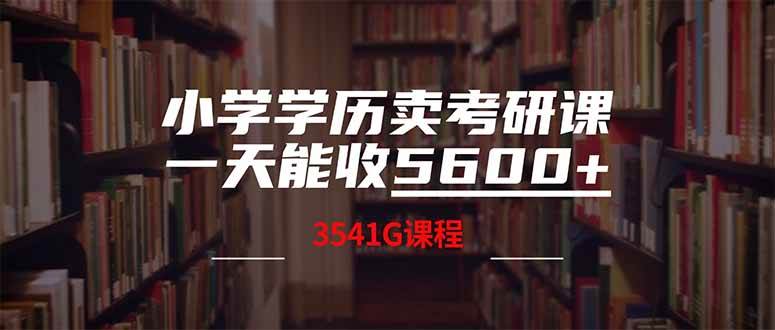（14561期）小学学历卖考研课程，一天收5600（附3580G考研合集）-鑫梵淘