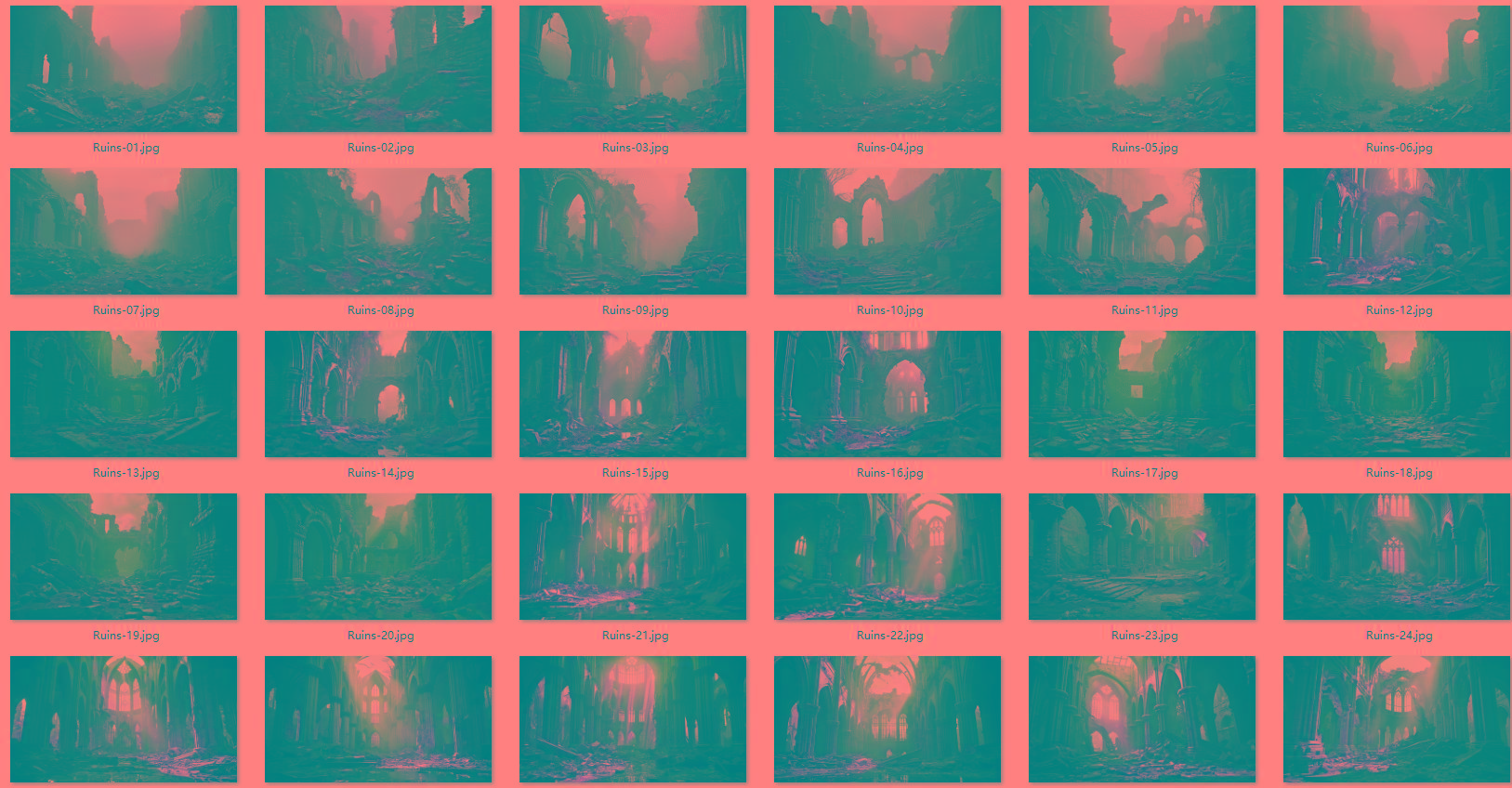 1600张科幻外星恐怖战争废墟环境背景 5K高清图片素材-鑫趣淘