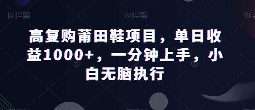 高复购莆田鞋项目，单日收益1000+，一分钟上手，小白无脑执行-鑫梵淘