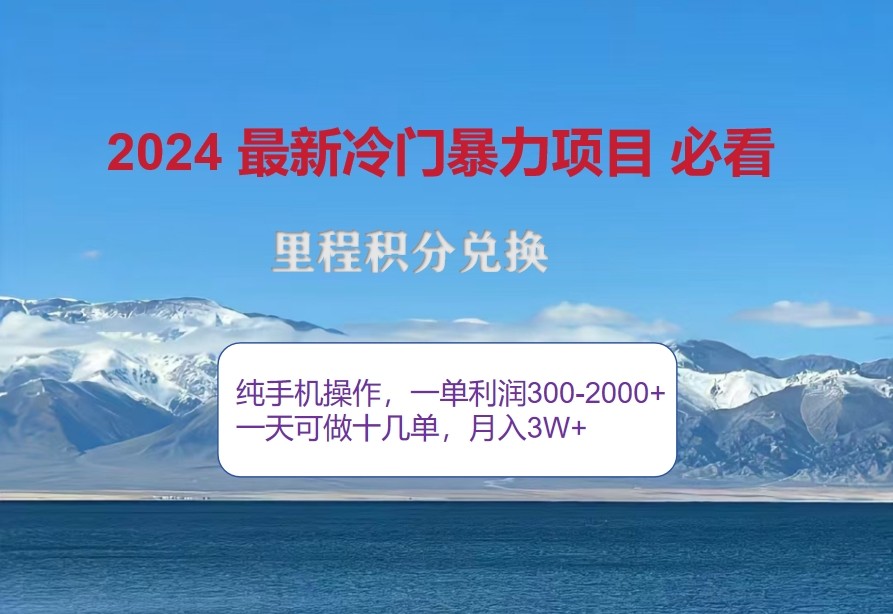 2024惊爆冷门暴利，里程积分最新玩法，高爆发期，一单300+—2000+-鑫梵淘