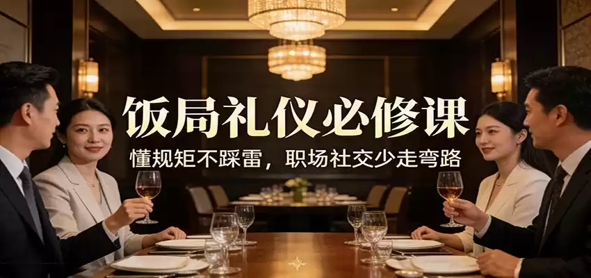 公众号收费文章：《饭局礼仪必修课：懂规矩不踩雷，职场社交少走弯路》-鑫梵淘