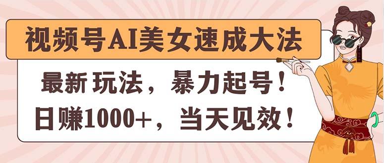 视频号AI美女速成大法，暴力起号，日赚1000+，当天见效-鑫梵淘