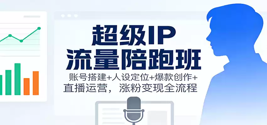 超级IP流量陪跑班：账号搭建+人设定位+爆款创作+直播运营，涨粉变现全流程-鑫梵淘