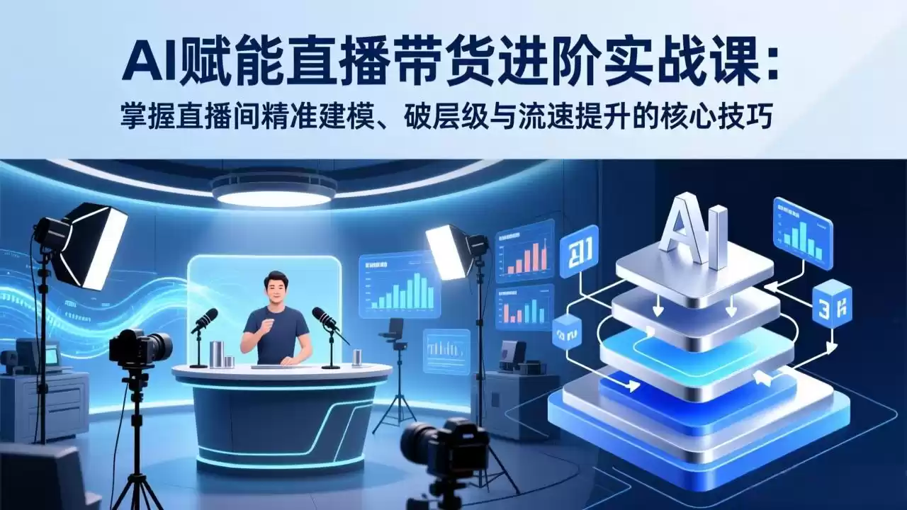 AI赋能直播带货进阶实战课：掌握直播间精准建模、破层级与流速提升的核心技巧-鑫梵淘