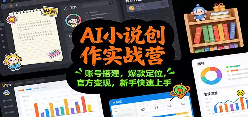 AI小说创作实战营：账号搭建，爆款定位，官方变现，新手快速上手-鑫梵淘