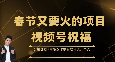 春节又要火的项目视频号祝福，分成计划+带货双收益，轻松月入几个W【揭秘】-鑫梵淘