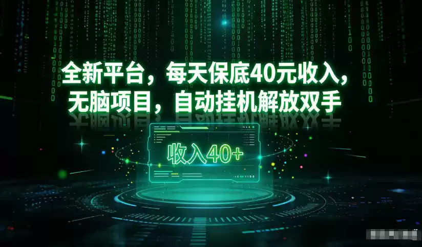 最新看广平台，每天保底30-4米，无脑项目，自动挂G解放双手【揭秘】-鑫梵淘
