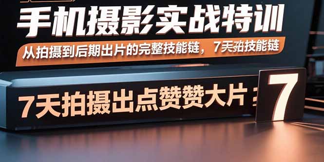 手机摄影实战特训，从拍摄到后期出片的完整技能链，7天拍出点赞大片-鑫梵淘
