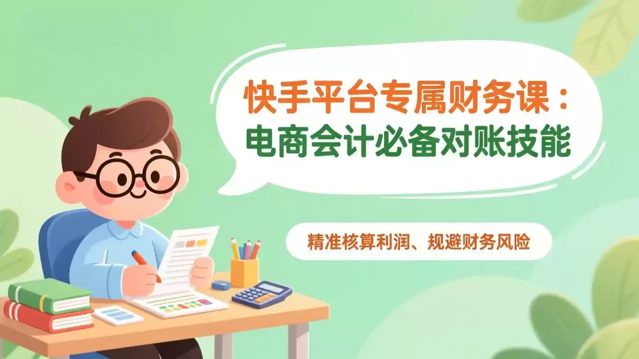 快手平台专属财务课：电商会计必备对账技能，精准核算利润、规避财务风险-鑫梵淘