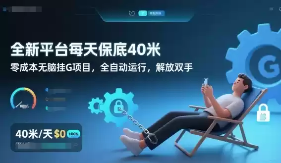 全新平台每天保底40米，零成本无脑挂G项目，全自动运行，解放双手【揭秘】-鑫梵淘