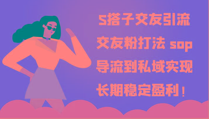 S搭子交友引流，交友粉打法 sop，导流到私域实现长期稳定盈利！-鑫梵淘