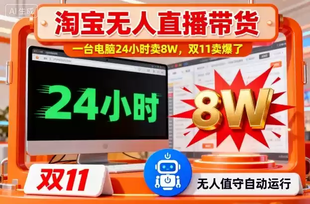 淘宝无人直播带货，一台电脑214小时卖8W，双11卖爆了【揭秘】-鑫梵淘