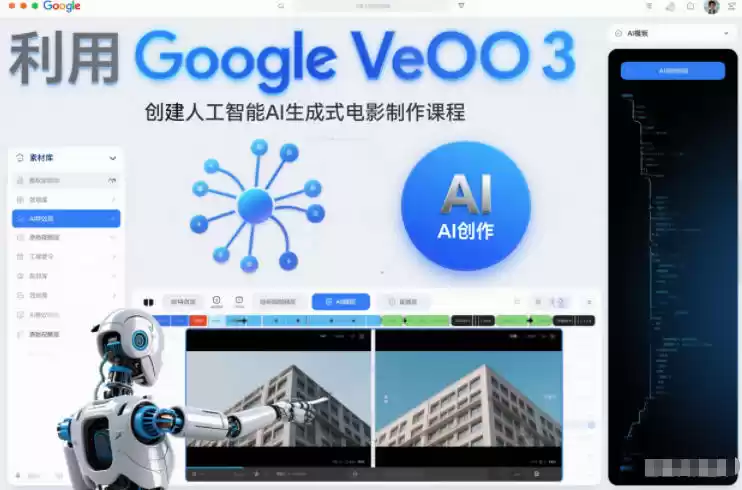 利l用Google Veo 3创建人工智能AI生成式电影制作课程，使用人工智能的力量创建令人惊叹的视频-鑫梵淘