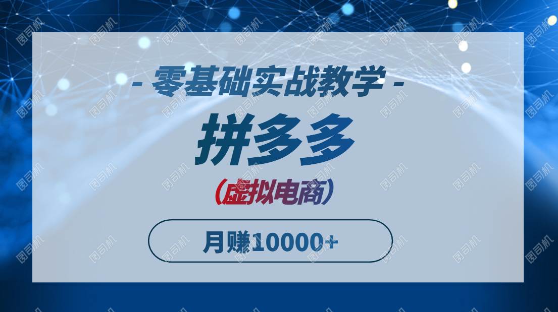 （14880期）拼多多虚拟电商，零基础实战教学，快速打爆商品，新手也能月入10000+-鑫梵淘