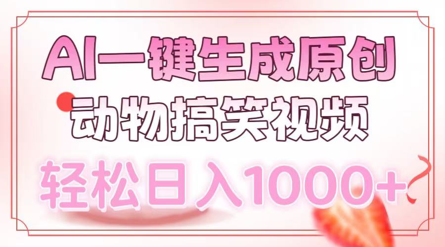 AI一键生成原创动物搞笑视频，轻松日入1000+-鑫梵淘