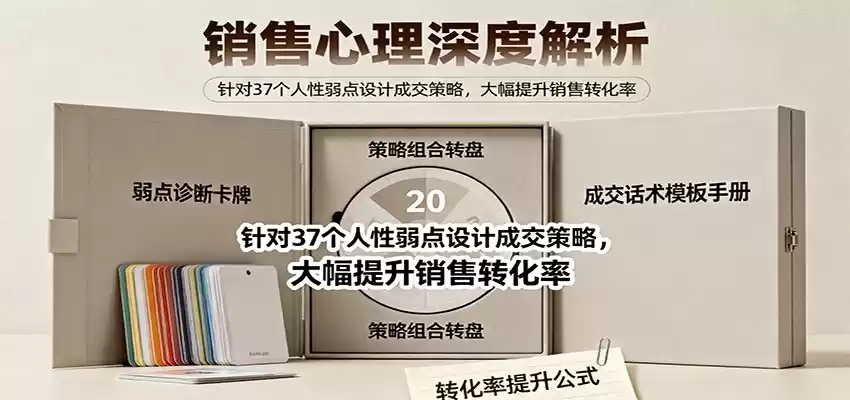 销售心理深度解析：针对37个人性弱点设计成交策略，大幅提升销售转化率！-鑫梵淘