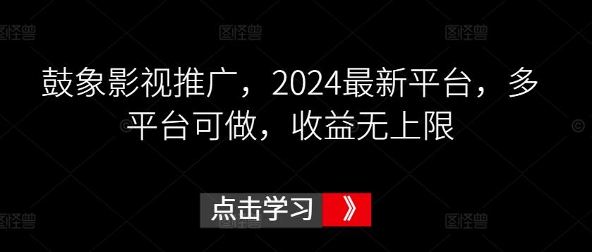 鼓象影视推广，2024最新平台，多平台可做，收益无上限【揭秘】-鑫梵淘
