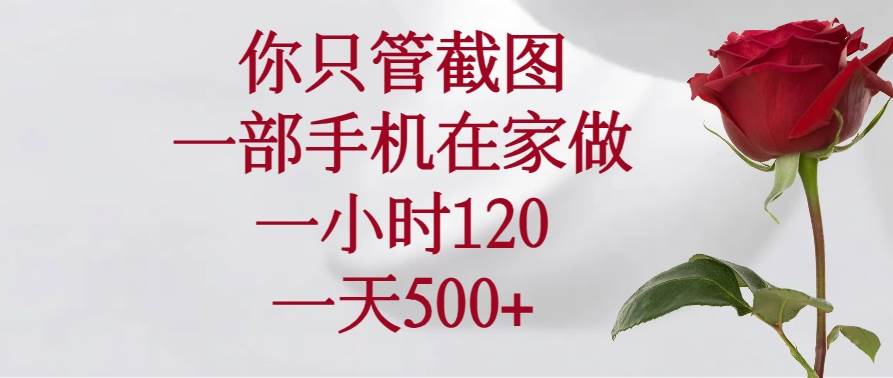 （14248期）你只管截图，一部手机在家做，一小时120，一天500+-鑫梵淘