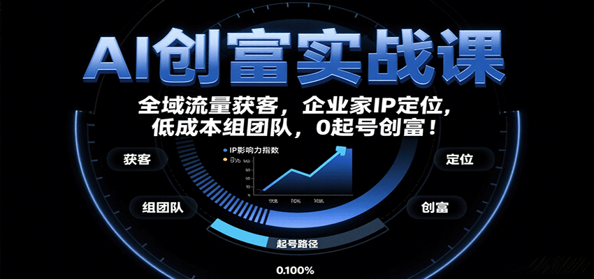 AI创富实战课：企业家IP定位，全域流量获客，低成本组团队，0起号创富！-鑫梵淘