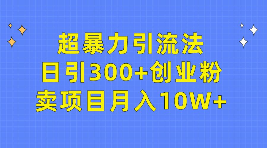(9954期)超暴力引流法，日引300+创业粉，卖项目月入10W+-鑫梵淘