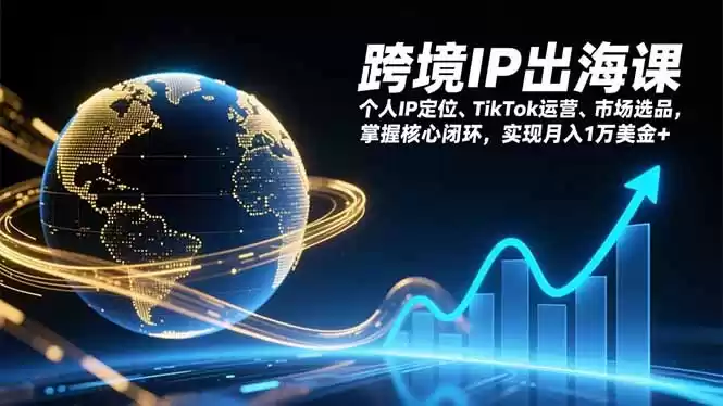 跨境IP出海课，个人IP定位、TikTok运营、市场选品，掌握核心闭环，实现月入1万美金+-鑫梵淘