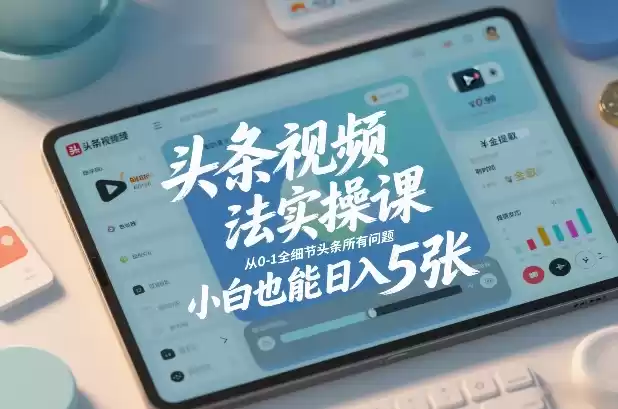 头条视频玩法实操课，从0-1全细节头条所有问题，小白也能日入5张-鑫梵淘