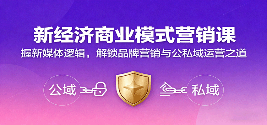 新经济商业模式营销课，握新媒体逻辑，解锁品牌营销与公私域运营之道-鑫梵淘