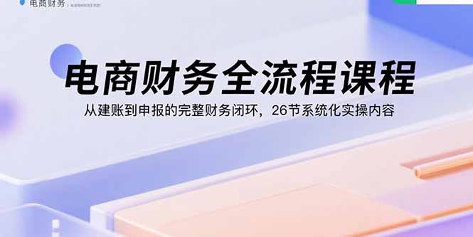 电商财务全流程课程：从建账到申报的完整财务闭环，26节系统化实操内容-鑫梵淘