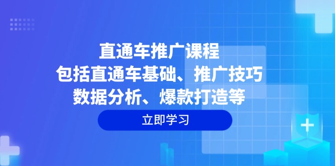 直通车推广课程：包括直通车基础、推广技巧、数据分析、爆款打造等-鑫梵淘