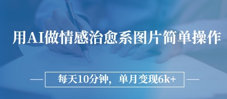 用AI做情感治愈系图片，简单操作，每天10分钟，单月变现6k+-鑫梵淘