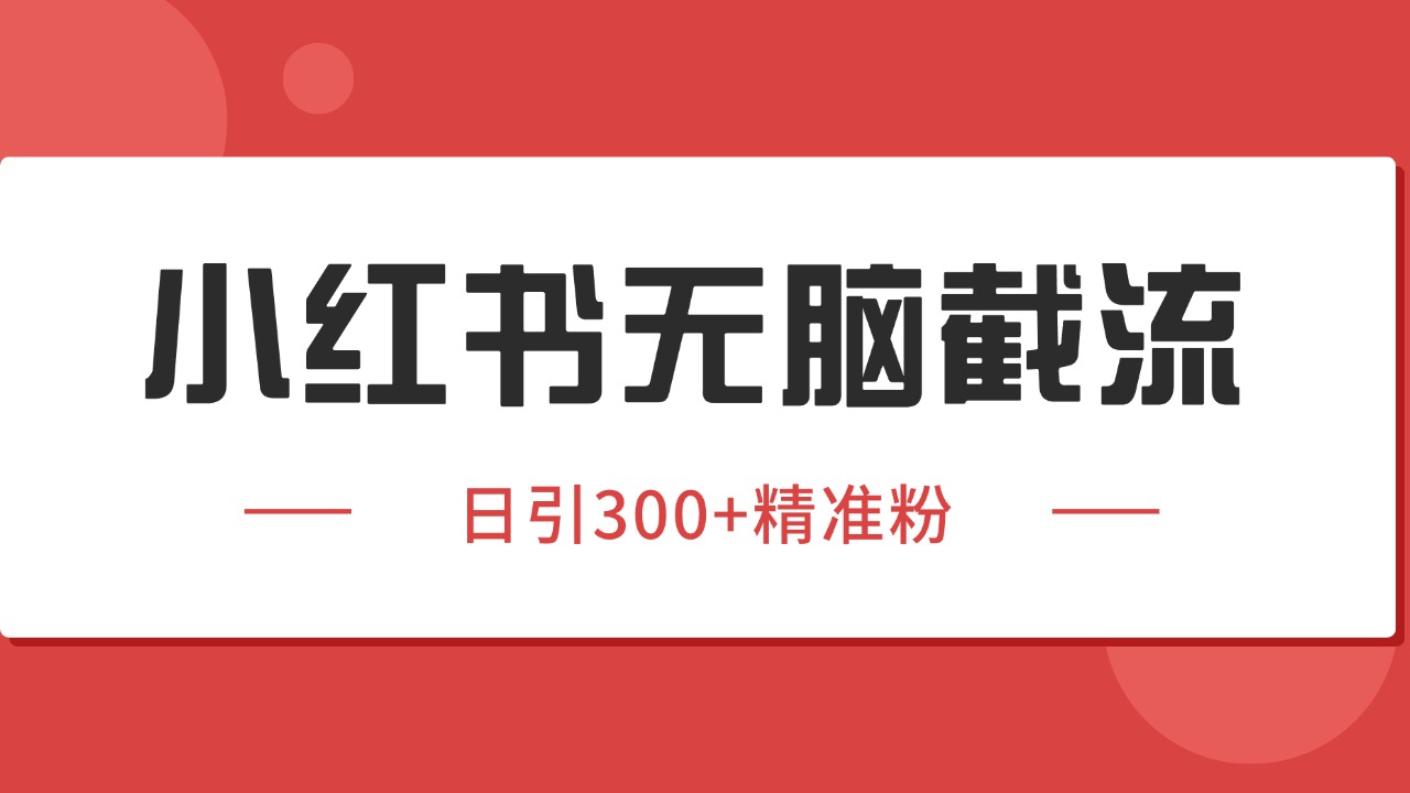 小红书截流同行客源，独家野路子获客玩法 日引200+暴力获客-鑫梵淘