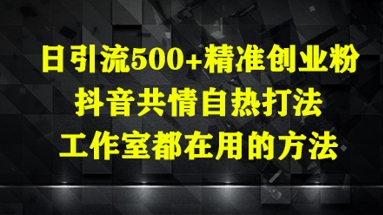 日引流500+精准创业粉，抖音共情自热打法，工作室都在用的方法-鑫梵淘