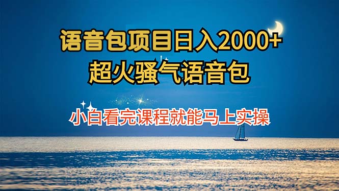 语音包项目 日入2000+ 超火骚气语音包小白看完课程就能马上实操-鑫梵淘