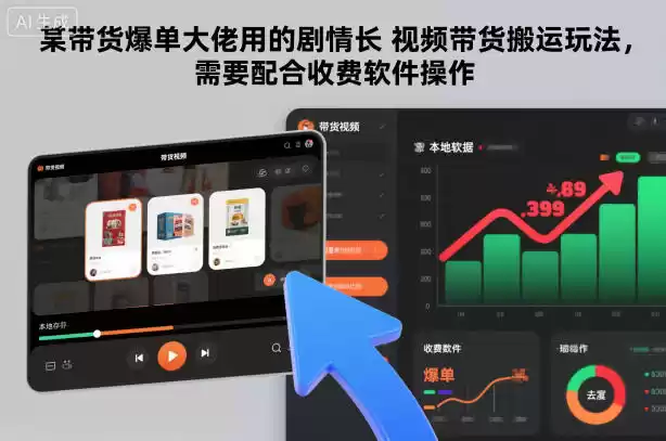 某带货爆单大佬用的剧情长视频带货搬运玩法，需要配合收费软件操作-鑫梵淘