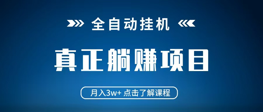 全自动挂机项目 月入3w+ 真正躺平项目 不吃电脑配置 当天见收益-鑫梵淘