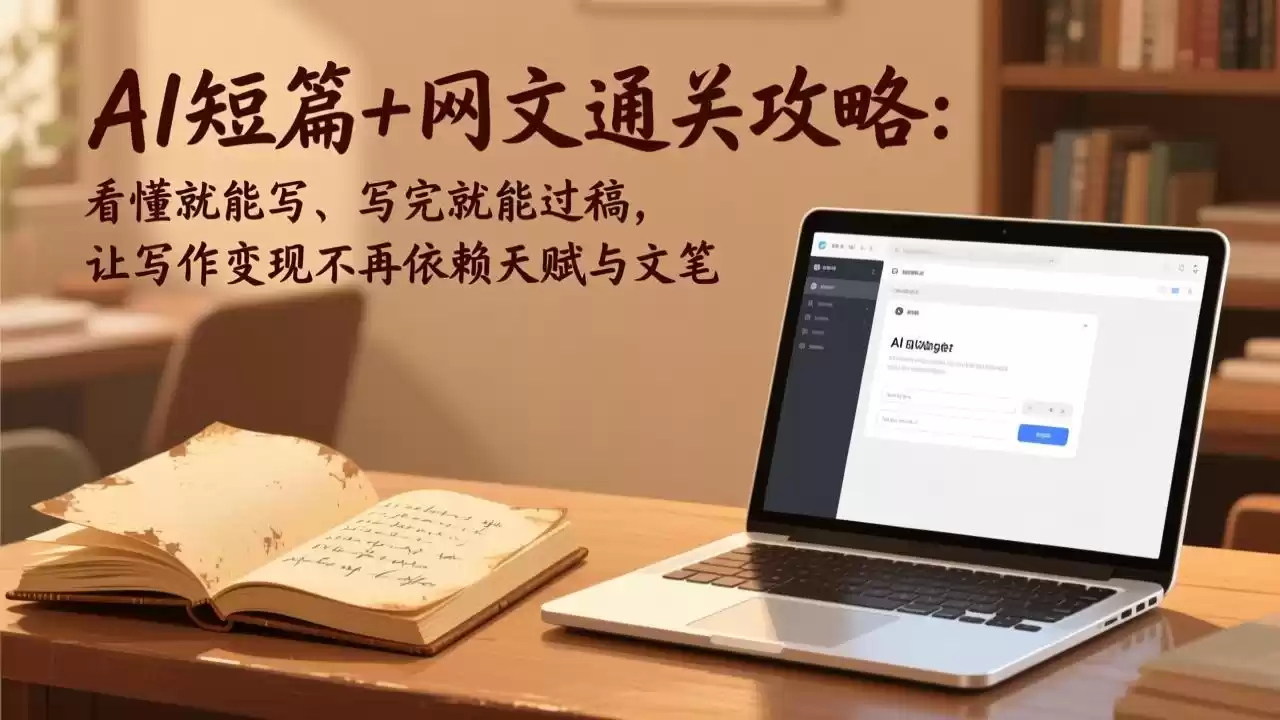 AI短篇+网文通关攻略：看懂就能写、写完就能过稿，让写作变现不再依赖天赋与文笔-鑫梵淘
