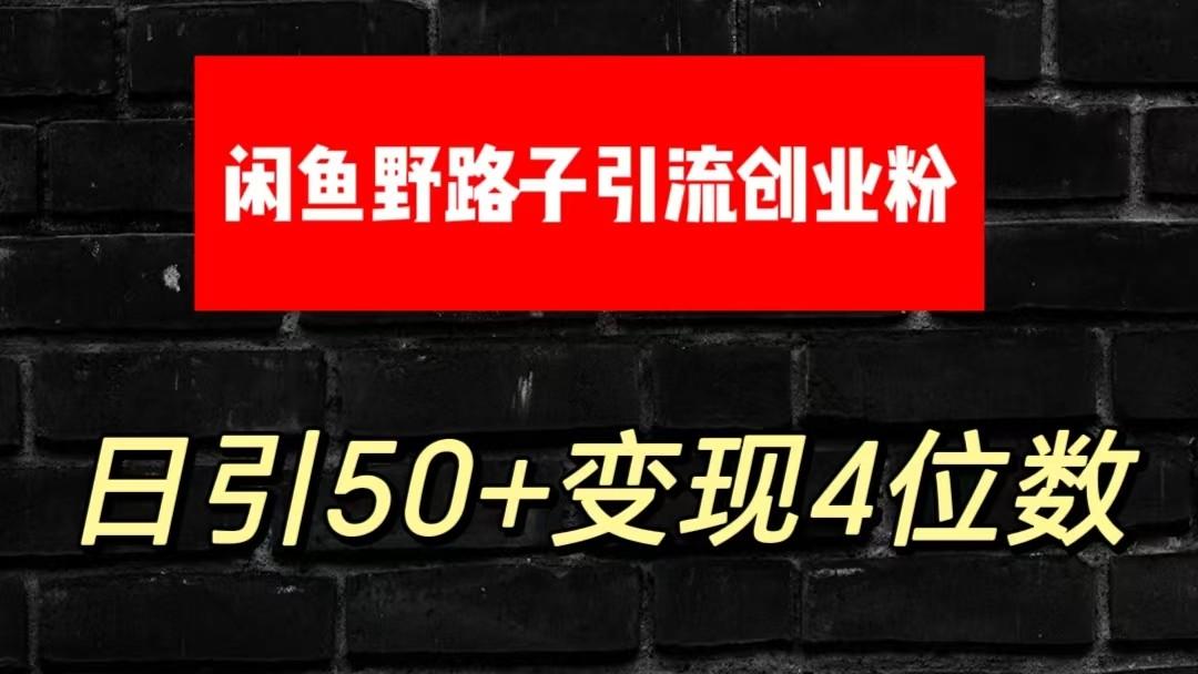 大眼闲鱼野路子引流创业粉，日引50+单日变现四位数-鑫梵淘
