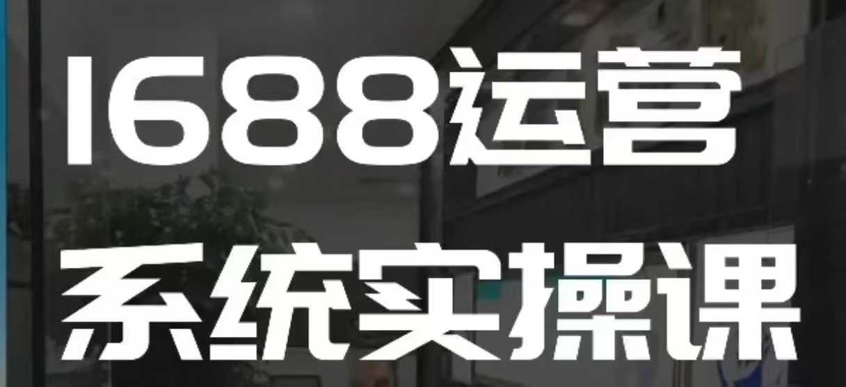 1688高阶运营系统实操课，快速掌握1688店铺运营的核心玩法-鑫梵淘