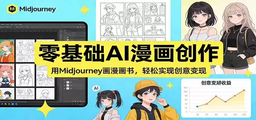 零基础AI漫画创作：用Midjourney画漫画书，轻松实现创意变现-鑫梵淘