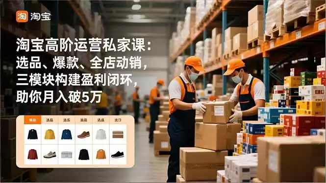 淘宝高阶运营私家课：选品、爆款、全店动销，三模块构建盈利闭环，助你月入破5万(更新12月-鑫梵淘