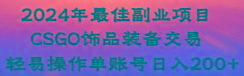 2024年最佳副业项目 CSGO饰品装备交易 轻易操作单账号日入200+-鑫梵淘
