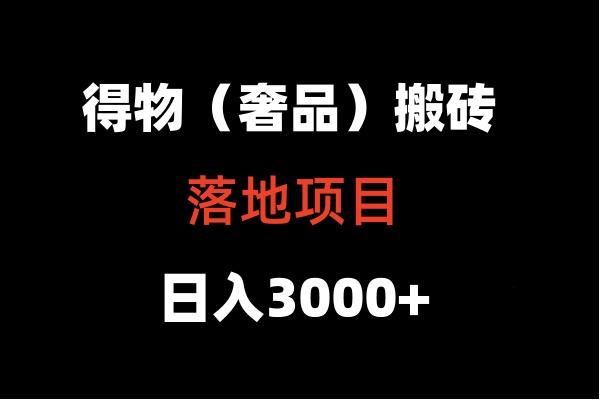 得物搬砖(高奢)落地项目 日入5000+-鑫梵淘