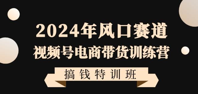 2024年风口赛道视频号电商带货训练营搞钱特训班，带领大家快速入局自媒体电商带货-鑫梵淘