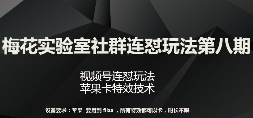 梅花实验室社群连怼玩法第八期，视频号连怼玩法 苹果卡特效技术【揭秘】-鑫梵淘