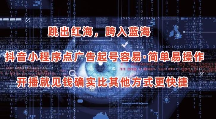 抖音小程序点广告项目，起号容易，简单易操作，开播就见有收益【揭秘】-鑫梵淘